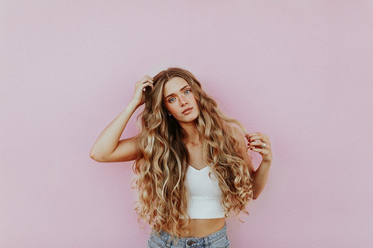 Woman with curly hair